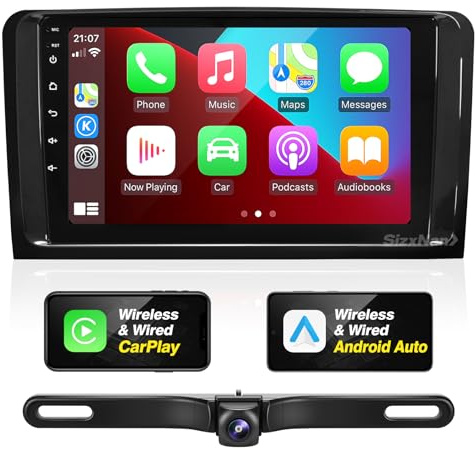 SizxNanv for Mercedes-Benz GL ML Class GL450 ML350 ML450 ML500 W164 X164 Radio Compatible with Wireless Carplay Android Auto,Car Stereo Bluetooth Navigation GPS WIFI FM/AM 8 Core Touchscreen Head Unit