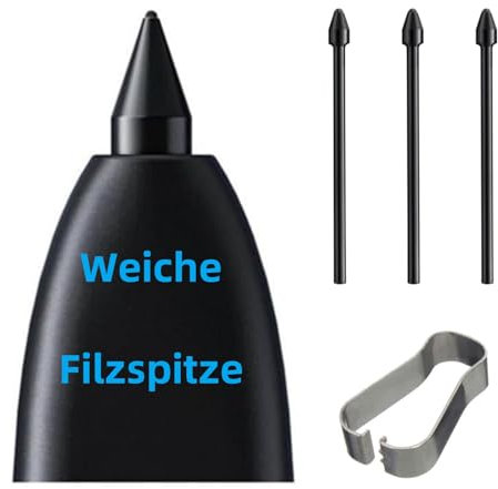 3 STK. Ersatzspitzen für den Samsung Galaxy Tab S7 FE / S7 / S7 Plus S Pen, Ersatzweiche Spitzen für den Samsung S Pen, Tab S7 Stiftspitzen mit Montage-/Demontage-Tool (3 STK.Schwarz)