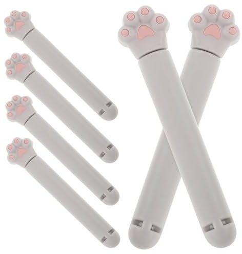 Hemobllo Cat Claw Sealing Clips Plastic Snack Bag Clips for Food Storage Household Use 6pcs Gray