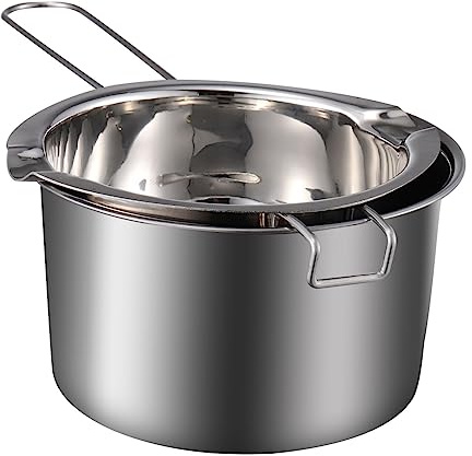 ASAKKURA Double Boiler Pot 400ml Wax Melting Pot Stainless Steel 14cm for Stove Top Heating Kitchen Use