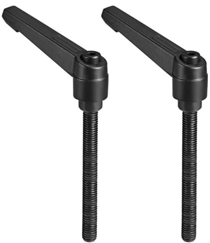 TA-VIGOR Verstellbare Klemmhebelgriffe, M8 x 80 mm, Verriegelung, Schnellspanner, Druckknopf, Ratschenschrauben, Aluminiumlegierung, Außengewinde, Bolzen für Maschinen und Geräte, 2 Stück