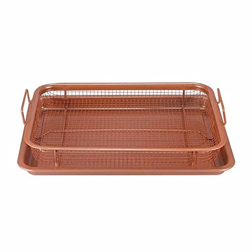 IUokLU Teglia da Forno in Rame Padella Antiaderente per friggere cestello per Patatine Fritte teglia da Forno griglia a Maglie K Tools,