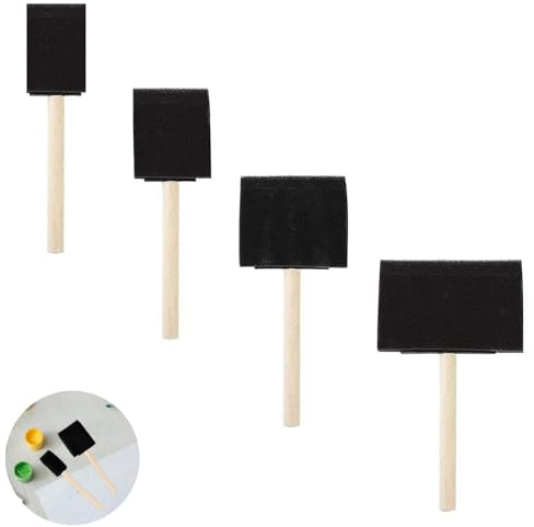 4 Stück Schaumstoffpinsel, Schaum Pinsel Malerei, Schwammpinsel Malutensilien Set, für DIY Bastelprojekte Erwachsene Kinder(4 Größen)