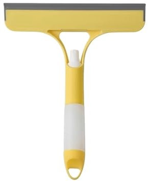 3-in-1 Silicone Shower Squeegee Wiper Hand-held Spray Window Wiper with Nozzle Watering Can Bathroom Mirror Glass Cleaning Tool for Window, Mirror(Yellow)