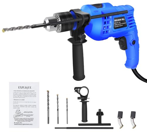 Impact Drill, 850W, 3000RPM, 2 in 1 Function Rotary Hammer Drill, 13MM Metal Chuck Power Masonry Electric Breaker Lightweight Electric Impact Drill Hammer, Ideal for Home, Garden, DIY
