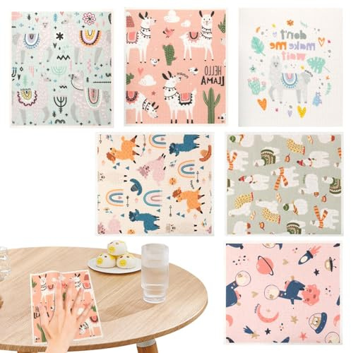 Zibeem Strofinacci Asciugapiatti | Assorbenti Per Lavare I Piatti - 6 Pezzi Asciugamani Lavabili Assorbenti per Utensili Stoviglie Pentole Mani Piani di Lavoro