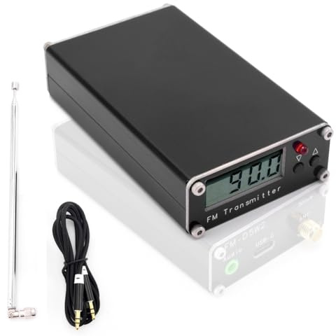 Eieenotee Emisor de Modulación de Frecuencia de 0,5 W, 76-108 MHz, 500 MW, Dispositivo de Transmisión Estéreo Tipo C con Distancia de Transmisión de 2 Km