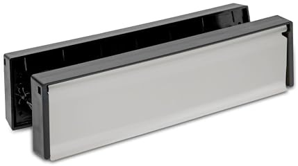 Home Secure™ 12 UPVC Door Letterbox Telescopic Sleeved Letterplate Draught Proof Postal Letterbox (Silver, 40mm-80mm)