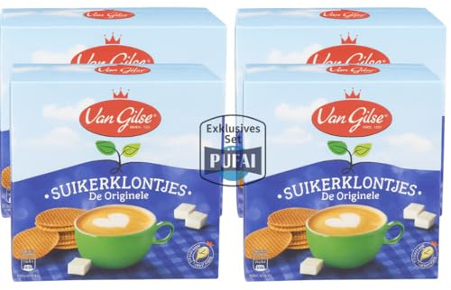 Van Gilse Zuckerwürfel – 1000 g – 4er Pack – Klassischer Würfelzucker für Kaffee & Tee