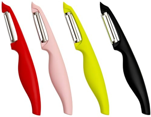 4er Set Sparschäler Linkshänder - Beidseitiger Gemüseschäler für Linkshänder & Rechtshänder, Edelstahl Kartoffelschäler Set, Sparschäler für Gemüse & Obst