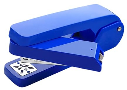 B Baosity Grapadora Mini Giratoria Manual Rotativa con Ocho Ángulos Ajustables Y Capacidad de 50 Hojas PP Y Metal Adecuada para Hogares Oficinas E, Azul