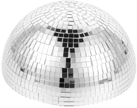 HEMOTON Spiegelkugel 20cm Glas Schaumstoff Silber, Halbrund, Poliert | Garten Reflektorkugel für Home und Celebrations, Moderne Form, Weather Resistant, Enhanced Visual Impact