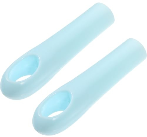 SECFOU 2Pcs Sturdy Broom Handle Grip End Caps Replacement Rod Sleeve for Mop Poles Household Cleaning Tool Upgrade with Comfortable Seamless Grip Lake Blue