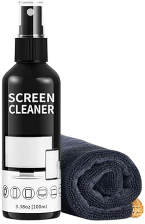 Bildschirmreiniger-Spray, 100 ml Reinigungsset, Mikrofasertuch-Set für Computer, TV, Laptop, Smartphone, Touchscreen, Auto-Display, elektronisches Bildschirm-Reinigungszubehör für Büro und Zuhause