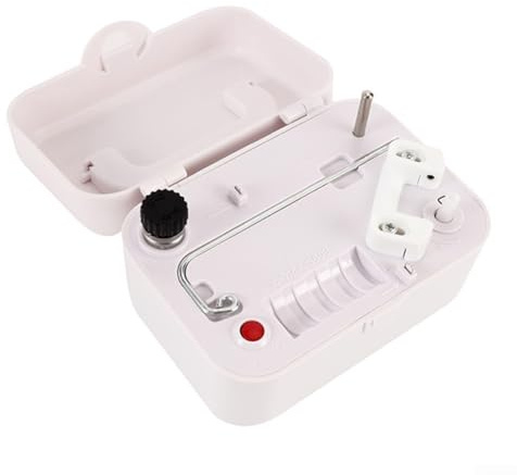 Electric Wire Winder with Handle, Portable Automatic Cable Reel for USB or AA Battery Power, 7.2W ABS+Alloy Coil Rewinder with Metal Clip, White(Induction Type)