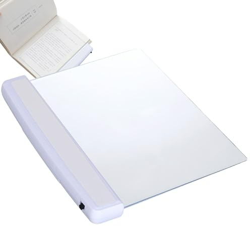 Luci per libri per leggere a letto di notte, Luci per libri per leggere di notte, Lampada per piatta a LED trasparente 6, 7x5, 7, Lampada per pannello segnalibro wireless Cura degli occhi, Access