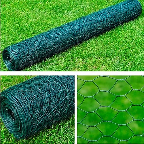 Maschendraht Stahl Hexagon 1x25m Dunkelgrün, 0,7mm Drahtstärke, 25mm Maschenweite, witterungsbeständiger Gartenzaun, Wildschutzzaun, Volierendraht