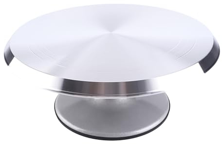 Piatto girevole per torte in alluminio 12 pollici, girevole, girevole, supporto per decorazioni per pasticceria, strumento di decorazione per dolci, grado professionale, robusto