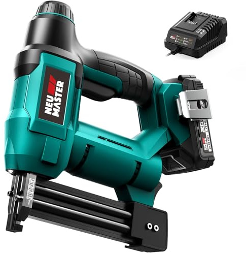 NEU MASTER Cordless Nail Gun/Brad Nailer with 2.0Ah Batteries and Charger (Not Included Nails & Staples)