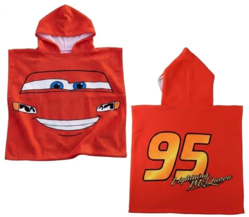 Poncho Cars Niño y Niña - Poncho Infantil Cars con Capucha y Secado Rápido, Toalla Poncho Niños, Playa, Piscina y Verano, Baño Infantil Ligero y Absorbente