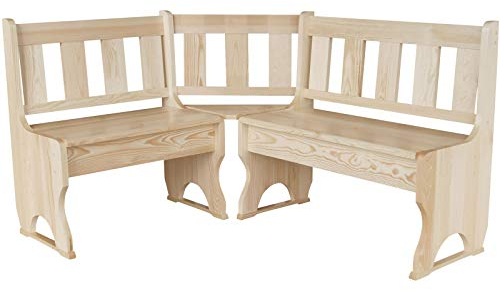 Koma Cassapanca angolare in legno di pino massiccio