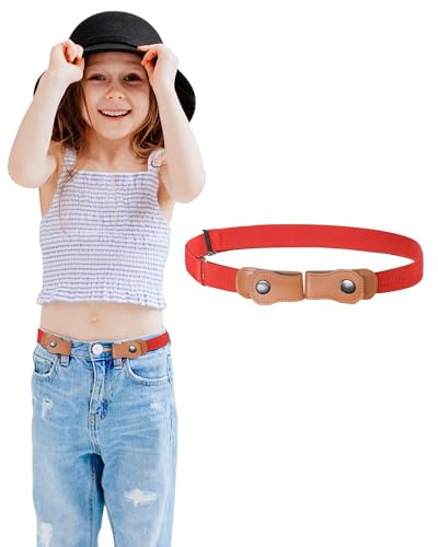 Kajeer Kindergürtel Ohne Schnalle für Jungen & Mädchen - Elastisch & Verstellbar (55-95 cm) Dehnbarer Stretch-Gürtel für Jeans, Hosen, Anzug (4-15 Jahre)