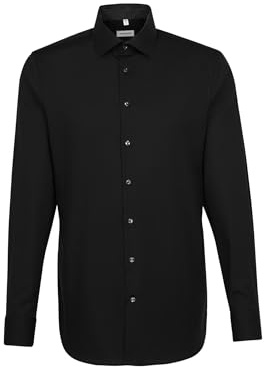 Seidensticker Slim Fit Infroissable Manches Longues Col Kent Chemise d'affaires Homme, Noir, 39
