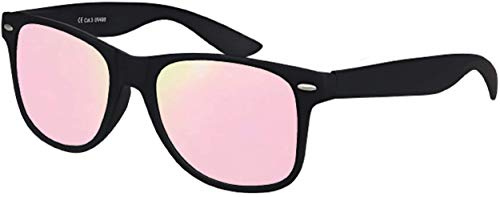 Balinco Solglasögon UV400 CAT 3 CE Gummi - med fjädergångjärn för kvinnor och män (svart - rosa/rosa)
