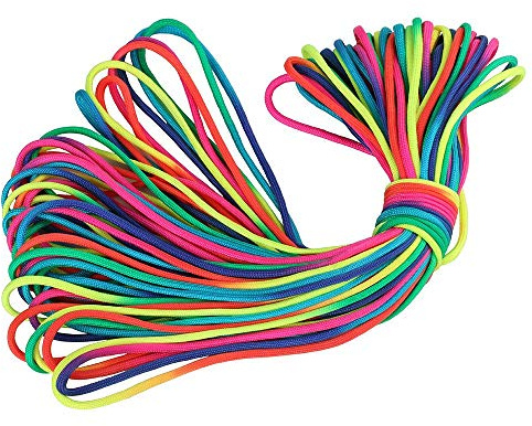 King of Trade 15m Farbe-1 Regenbogen dunkel Paracord 550 Fallschirmschnur Nylonleine