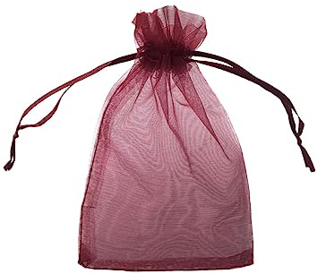 100 x Organzabeutel Verschiedene Größen, große Farbauswahl, Organzasäckchen Geschenkbeutel Geschenkverpackung (Bordeaux, 13 x 18 cm)