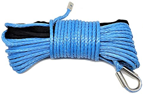 Corde de treuil synthétique bleue LIS6111 - 3,5 t - 5 mm - 15 m - Corde en plastique - Treuil - Pour véhicules tout-terrain, quad, ATV 4 x 4 SUV
