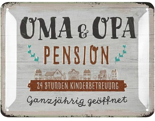 LANOLU Blechschild OMA UND OPA PENSION 15x20cm