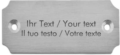 Kleines Türschild aus Edelstahl mit personalisierter Gravur - 62 x 25 mm, eckig - gebürstete Oberfläche - Klingelschild, Namensschild mit eigenem Text
