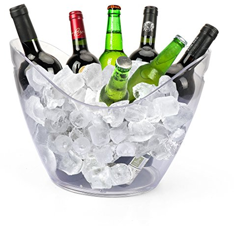 ZBPASL 8L Portaghiaccio Secchiello per Il Ghiaccio,Secchio di Ghiaccio Secchiello per Champagne Secchiello per Il Ghiaccio Grande (Clear)