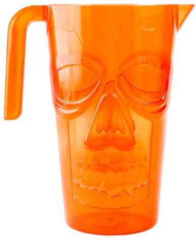 VFM - Halloween Skull Jug, Halloween Accessories, Scary Decorations, Spooky Dinner Party, Novelty Jug, Orange