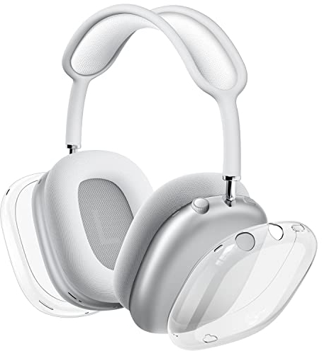 VICHYIE Hülle für Airpods Max (2024/2020), Dünne Weiche TPU Transparent Hülle, Stoßfest, Kratzfest, Durchsichtige Zubehör für AiPods Max (USB-C) -Kristallklar