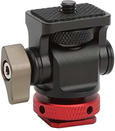 Mini Testa a Sfera per Treppiede per Fotocamera, Adattatore per Treppiede Supporto per Slitta Fredda, Adattatore per Mini Slitta con Testa a Sfera per Treppiede, Foro per Vite da 1/4 di Pollice, Girev