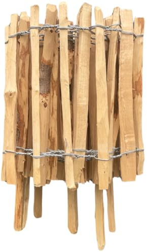Sevico Clôture en lattis imprégnée de noisetier - Clôture en bois de noisetier - Clôture à rouleau - Clôture de jardin - 35 cm x 5 m + piquet - Espacement entre les lattes : 3 à 4 cm