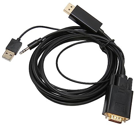 Cable Conector VGA a DP, 1080P 60Hz Full HD VGA a Cable Convertidor DP, Compatible con PC, Computadora de Escritorio, Computadora Portátil, para Xbox, para Set Top Box, TV Box,