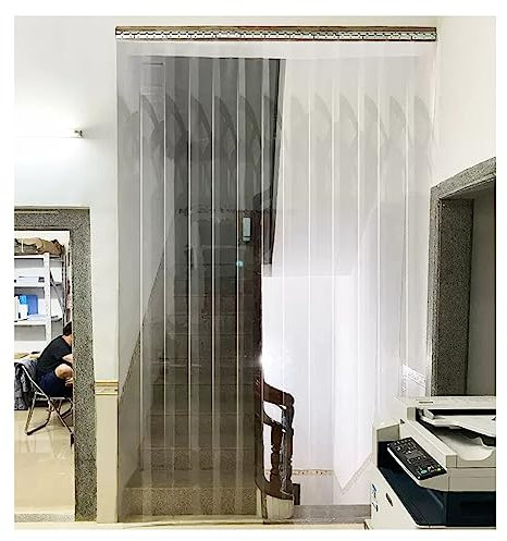 SYFXZZDS Plastik Streifenvorhang Transparente PVC Vorhangstreifen Thermisch Isoliert Transparent Lamellenvorhang für Haustierheim, Lagerhaus, Fabriken (Size : 135x230cm/53.15x90.55in)