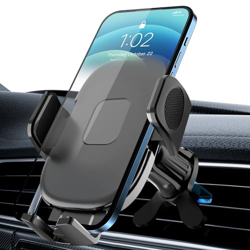 Besank Car Phone Holder, Air Vent Car Phone Mount [2025 Upgraded Built-In Metal Hook Clip] Compatible with iPhone 17 16 Pro Max & All Smartphone