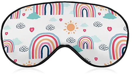 Buntes Regenbogenmuster, Sonnen-Schlafmasken, Augenschutz, Verdunkelung, mit verstellbarem Gummiband, Nacht-Augenbinde für Damen, Herren, Yoga, Reisen, Nickerchen