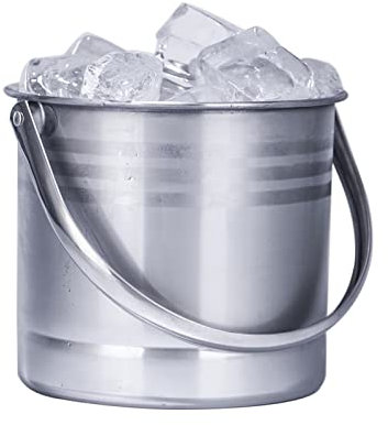 MOOWI Eiskübel Edelstahl-EIS-Eimer-Behälter, Bar Eiskübel Service for Home Bar, die Bier und Wein kühlt Hält eiskalt und trocken