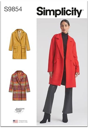 Simplicity Schnittmuster-Paket für Damen, entspannte Passform, gefüttert, Größen 36-38-40-42-44, mehrfarbig