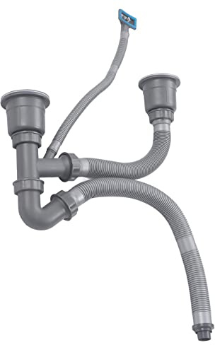 lyrlody Kit di Scarico per Doppio Lavello, Drenaggio Rapido, Espandibile, Deodoranti Multipli, Kit di Scarico Universale per Lavello da con Installazione Semplice