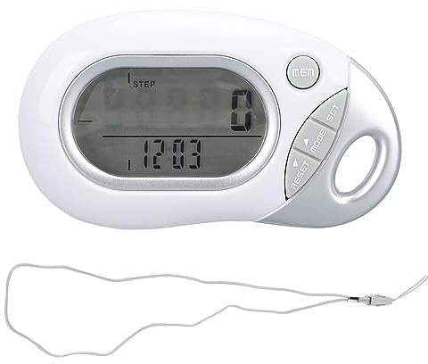Yuecoom Podomètre 3D pour la Marche avec Sangle, Podomètre De Course à Pied, Podomètre LCD Portable, Mémoire De 7 Jours, Moniteur D'objectif Quotidien, Temps D'activité. Compteur De Pas Précis