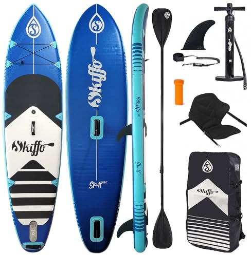 Campsup WindSUP Skiffo Skiff WS 10'4 Aufblasbares Stand Up Paddle Board mit Windsurf-Option | 315 x 81 x 15 cm | Surfboard für Einsteiger & Fortgeschrittene mit zubehör
