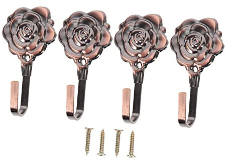 MAGICLULU 8 Sätze Rosenhaken Bronze Handtuchhaken Kleiderhaken aus Messing Bad Vorhang Dekor Gardinen Raffhalter Gardinenhalter An der Wand montiert schmücken Türhaken Eisen