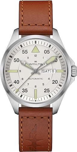 Hamilton Khaki PilotDay DateAuto H64635550 Automatikuhr für Herren, Armband