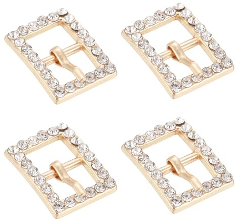 QUARKZMAN Stück Strass-Rollen-Schnallen, mm (,) Einzelnadel-Metallschnalle Kristall-Triglides Schieber Verstellbarer Riemenverschluss für Taschen, Mäntel, Lederhandwerk ()